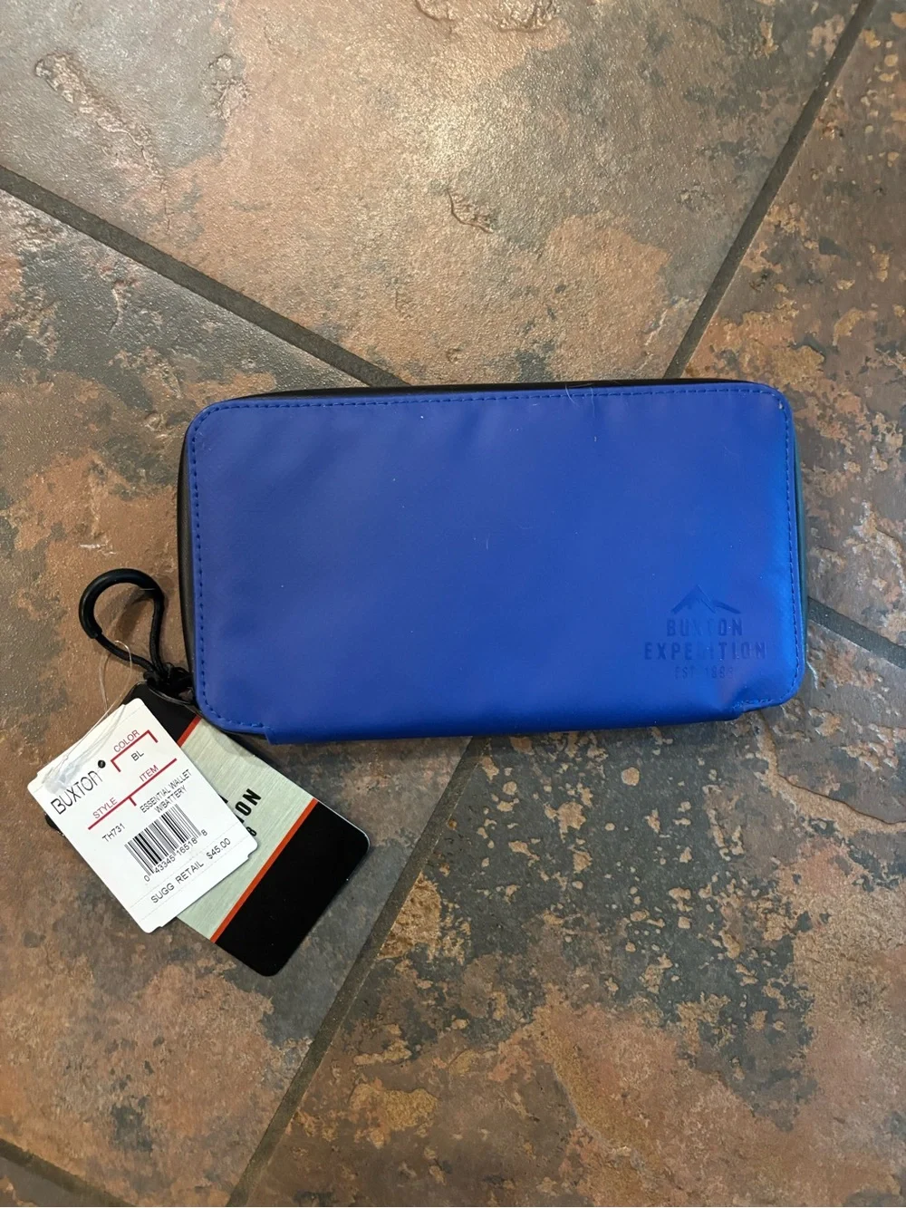 Buxton Blue Zip-Around Wallet